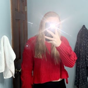 Cropped Red Sweater; M